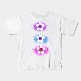 Flower Power Lovely Swirly Flowers Kids T-Shirt